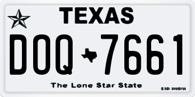 TX license plate DOQ7661