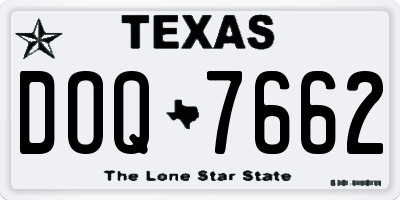 TX license plate DOQ7662