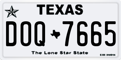 TX license plate DOQ7665