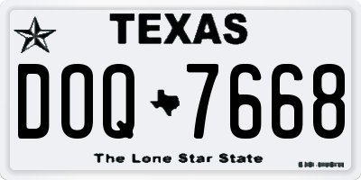 TX license plate DOQ7668