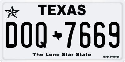 TX license plate DOQ7669