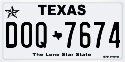 TX license plate DOQ7674