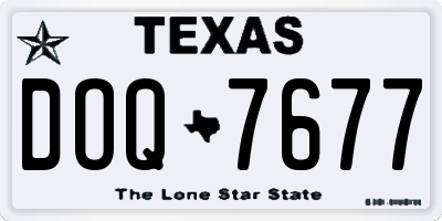 TX license plate DOQ7677