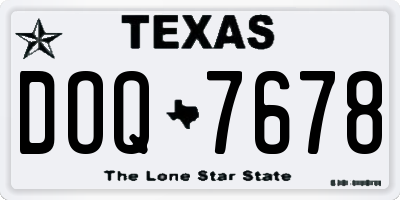 TX license plate DOQ7678