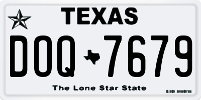TX license plate DOQ7679