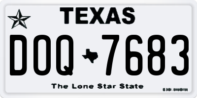 TX license plate DOQ7683