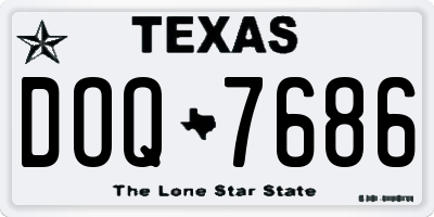 TX license plate DOQ7686