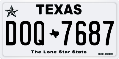 TX license plate DOQ7687