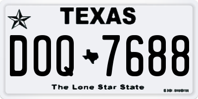 TX license plate DOQ7688