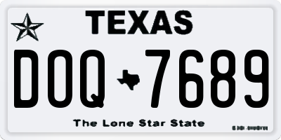 TX license plate DOQ7689
