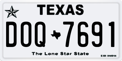 TX license plate DOQ7691