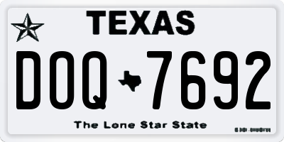 TX license plate DOQ7692