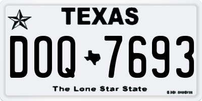 TX license plate DOQ7693