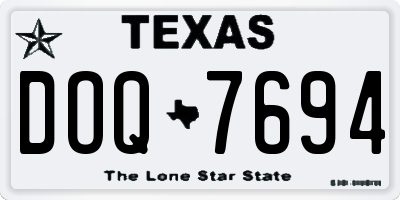 TX license plate DOQ7694