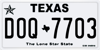 TX license plate DOQ7703