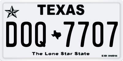 TX license plate DOQ7707