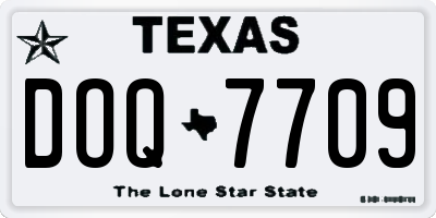TX license plate DOQ7709