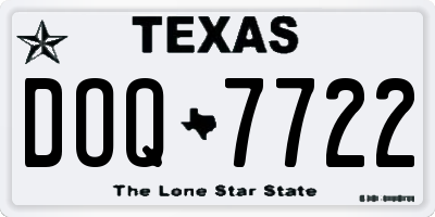 TX license plate DOQ7722