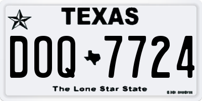 TX license plate DOQ7724