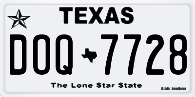 TX license plate DOQ7728