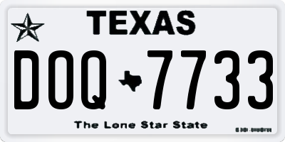 TX license plate DOQ7733