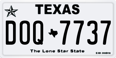 TX license plate DOQ7737