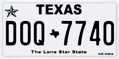 TX license plate DOQ7740