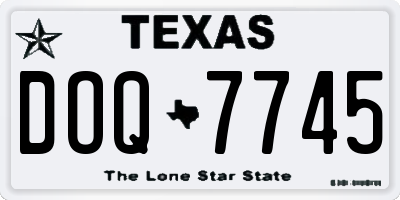 TX license plate DOQ7745