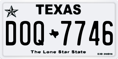 TX license plate DOQ7746