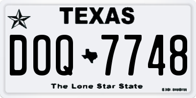 TX license plate DOQ7748