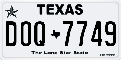 TX license plate DOQ7749