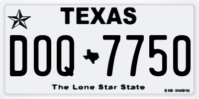 TX license plate DOQ7750
