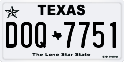 TX license plate DOQ7751
