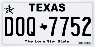 TX license plate DOQ7752