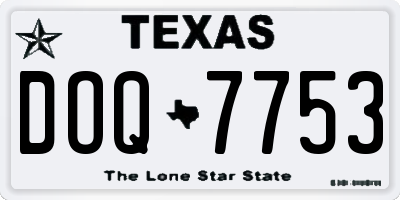 TX license plate DOQ7753