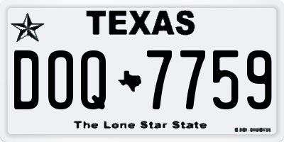 TX license plate DOQ7759