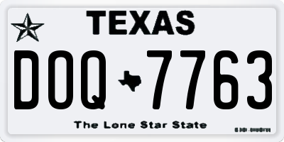TX license plate DOQ7763