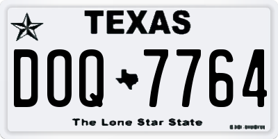 TX license plate DOQ7764