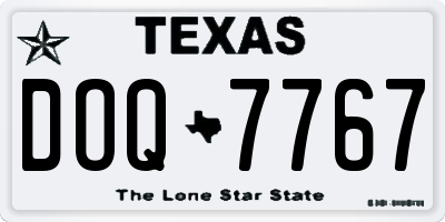 TX license plate DOQ7767