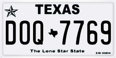 TX license plate DOQ7769