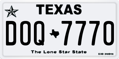 TX license plate DOQ7770