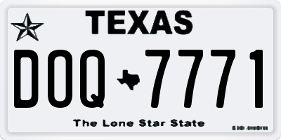 TX license plate DOQ7771