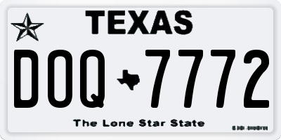 TX license plate DOQ7772