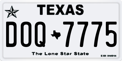 TX license plate DOQ7775