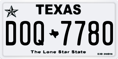 TX license plate DOQ7780