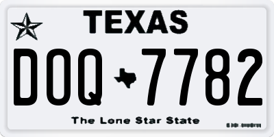 TX license plate DOQ7782