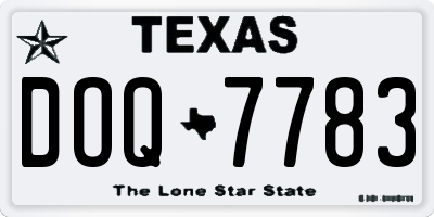 TX license plate DOQ7783