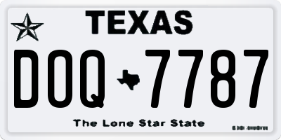 TX license plate DOQ7787