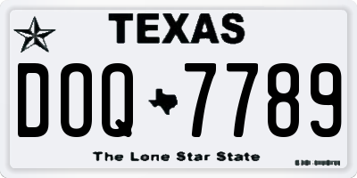 TX license plate DOQ7789