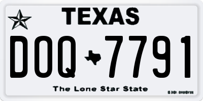 TX license plate DOQ7791
